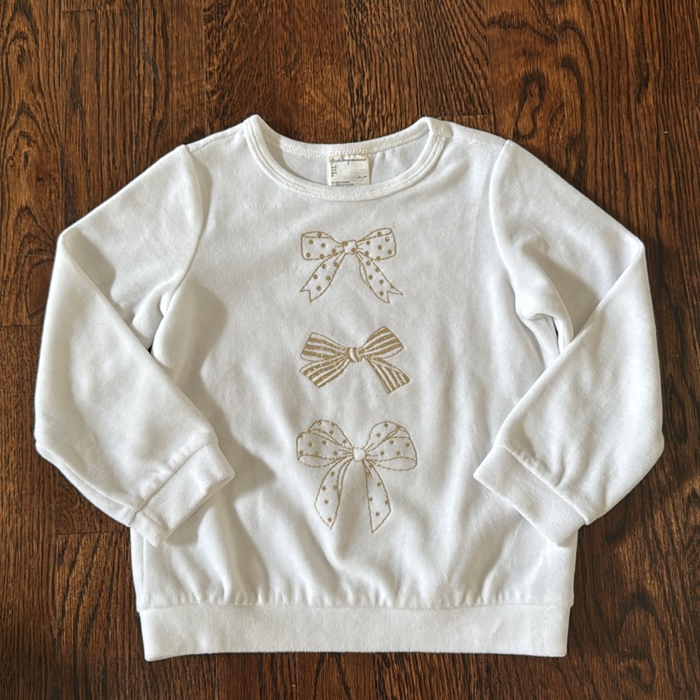 FIRST IMPRESSIONS Kids Bow Design Sweatshirts - Black & White - Sz 4T - Picture 3 of 10